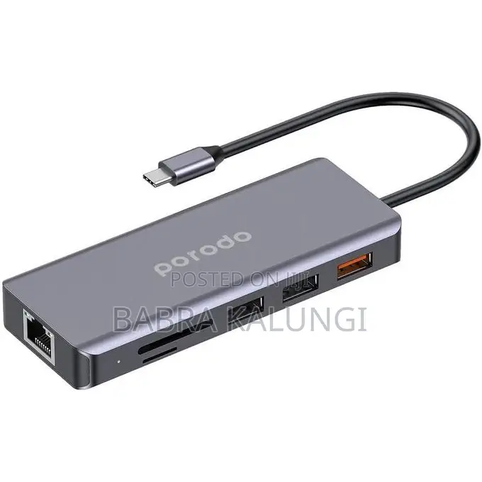 Porodo 9-in-1 Usb-C Hub Multiport Adapter With 100w Pd