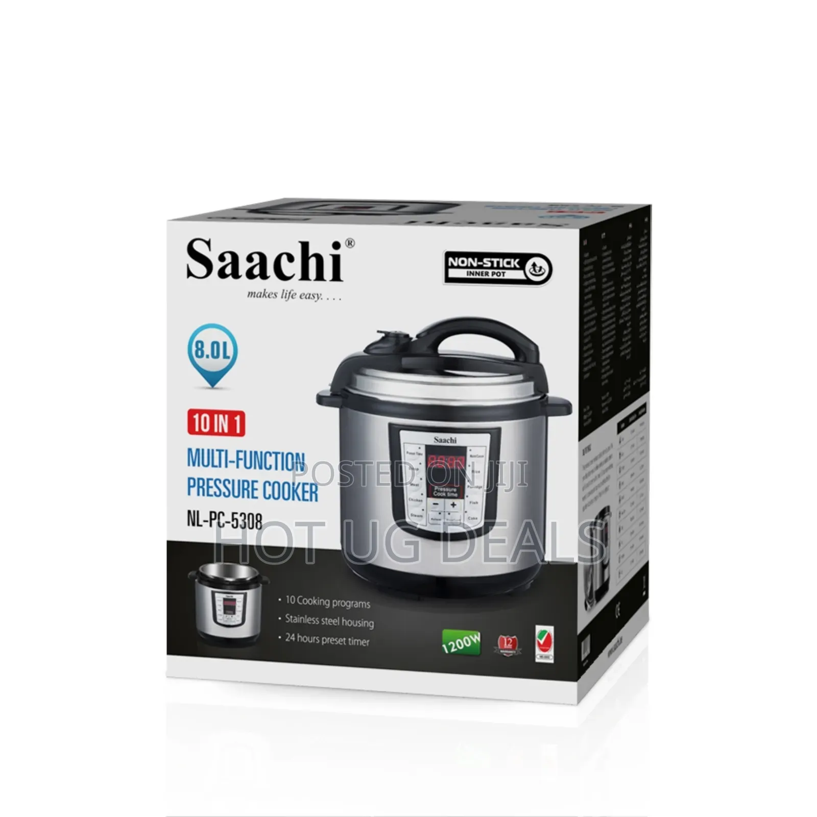 10 In 1 Saachi 8 Litres Electric Pressure Cooker Nl-pc-5308