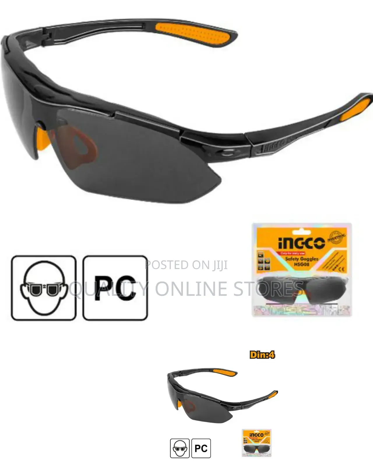 Ingco Safety Goggles Hsg08-orange