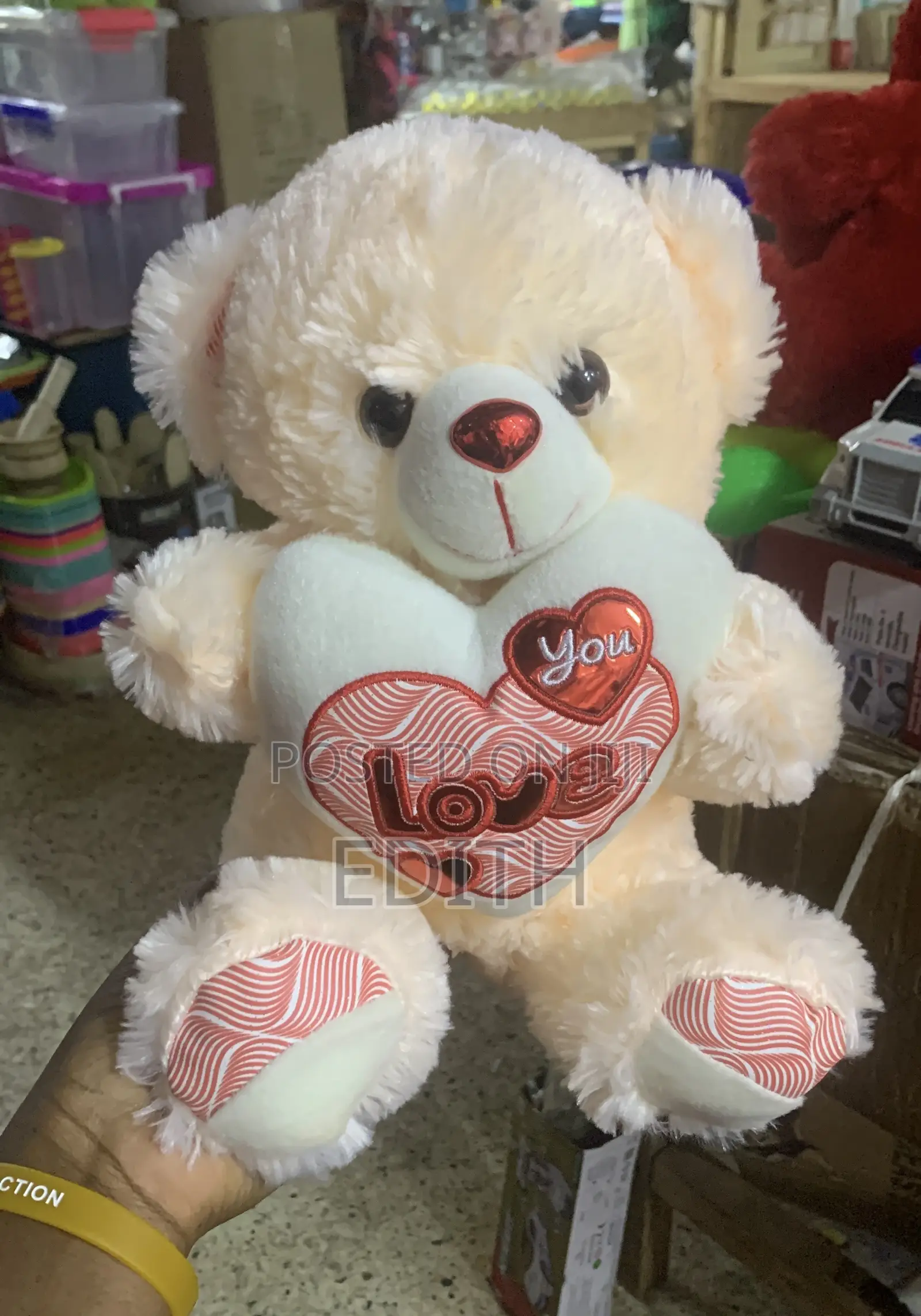 Cream I Love You Teddy Bear