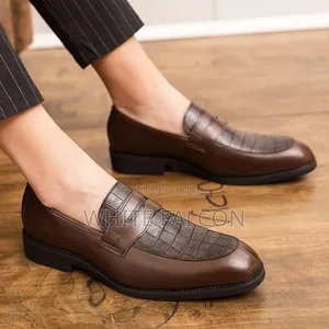 Gentle Leather Shoes With Rubber Sole -Brown
