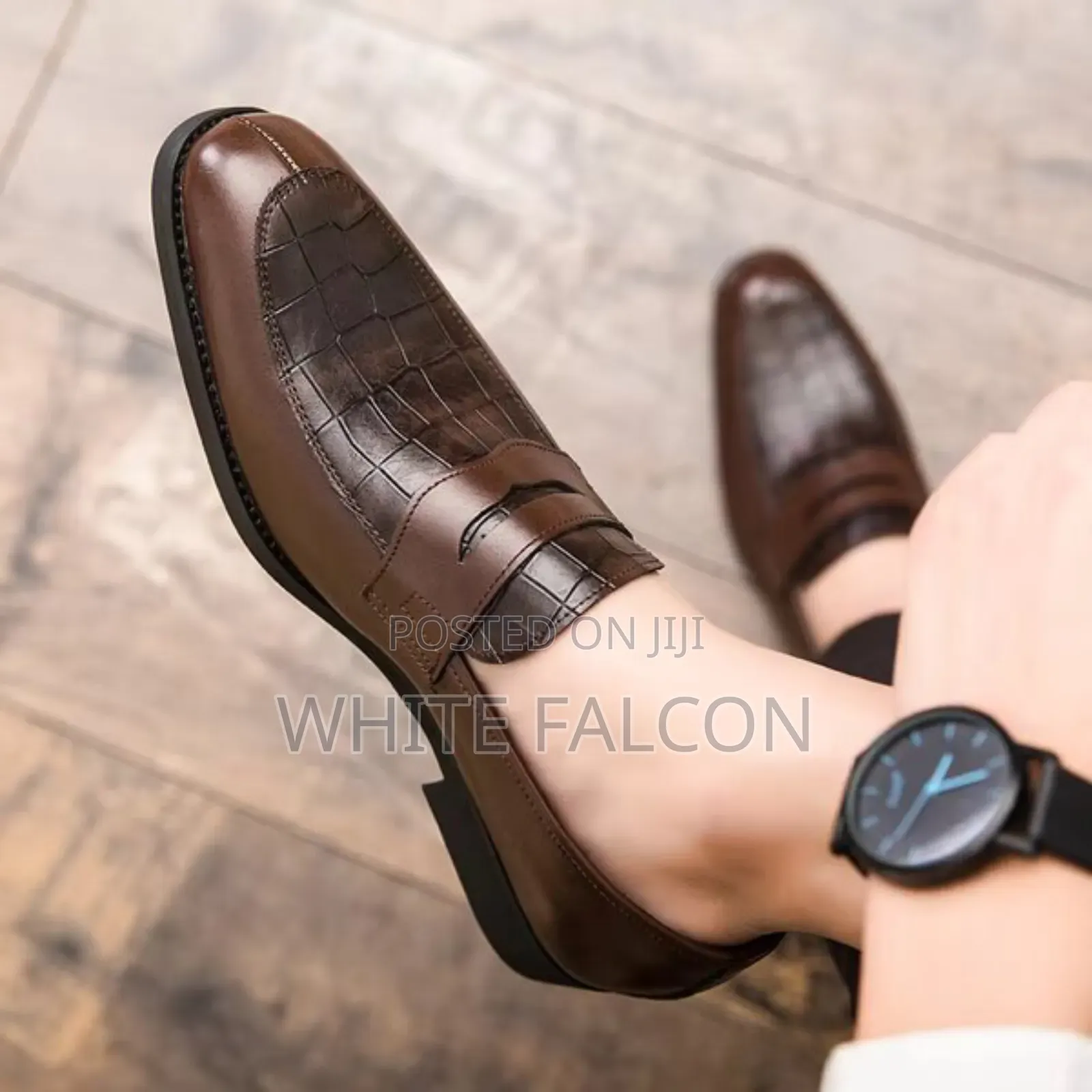 Gentle Leather Shoes With Rubber Sole -Brown