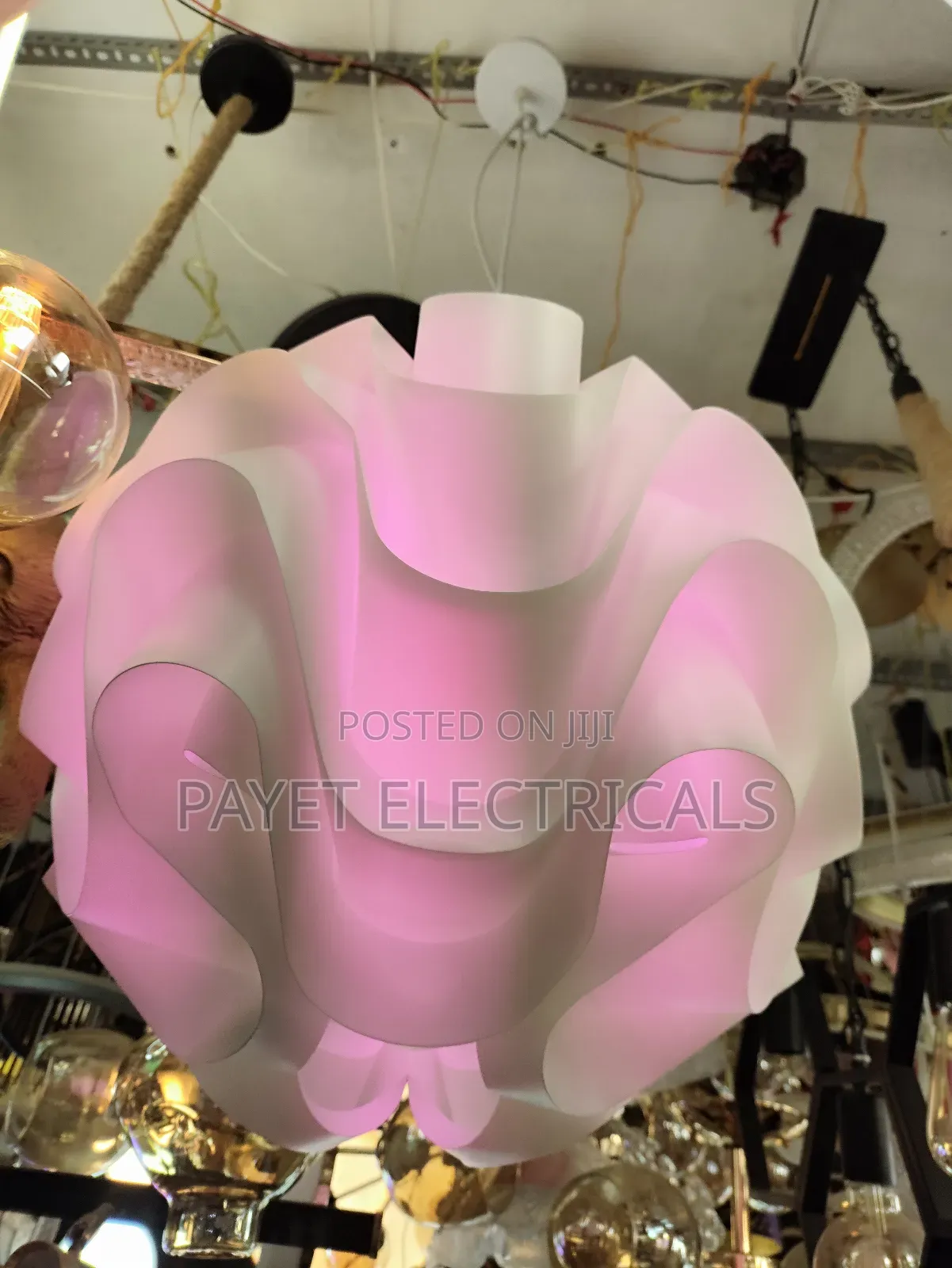 White Frame Pendant Lamp Shade
