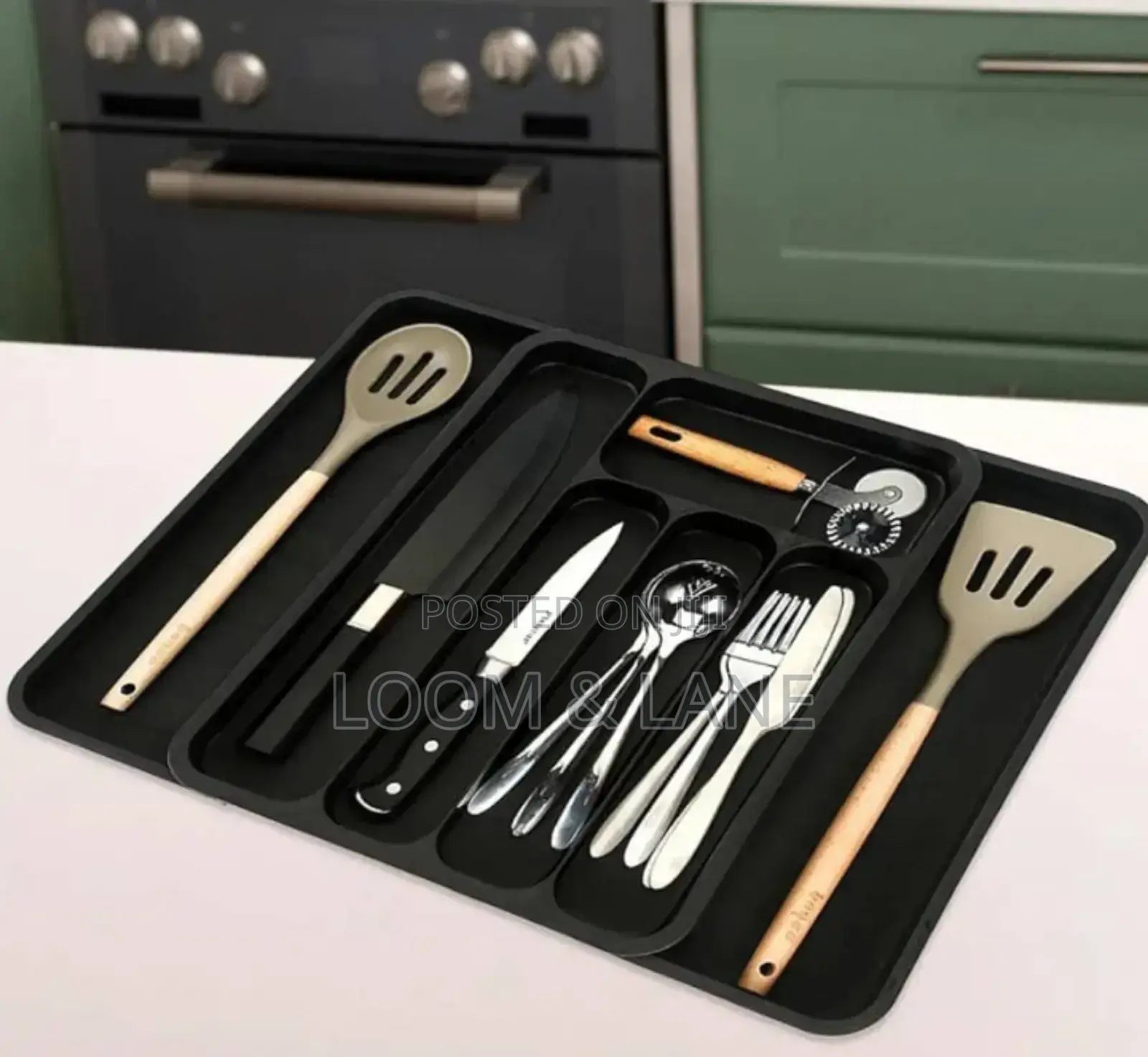 Space Saving Adjustable Kitchen Silverware Drawer Organiser