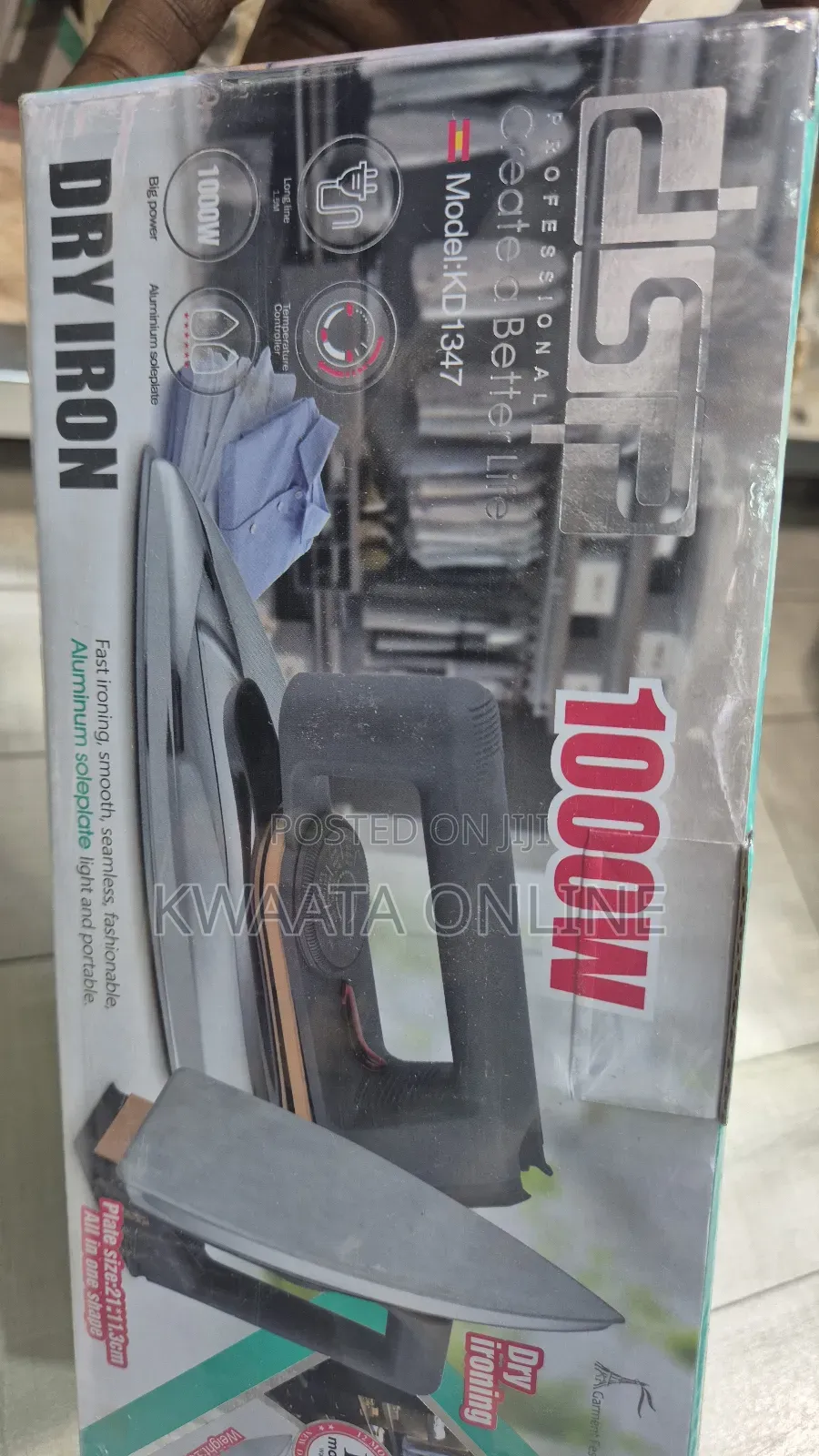 DSP Professional Dry Iron 1000w With Aluminum Soleplate Kd1347