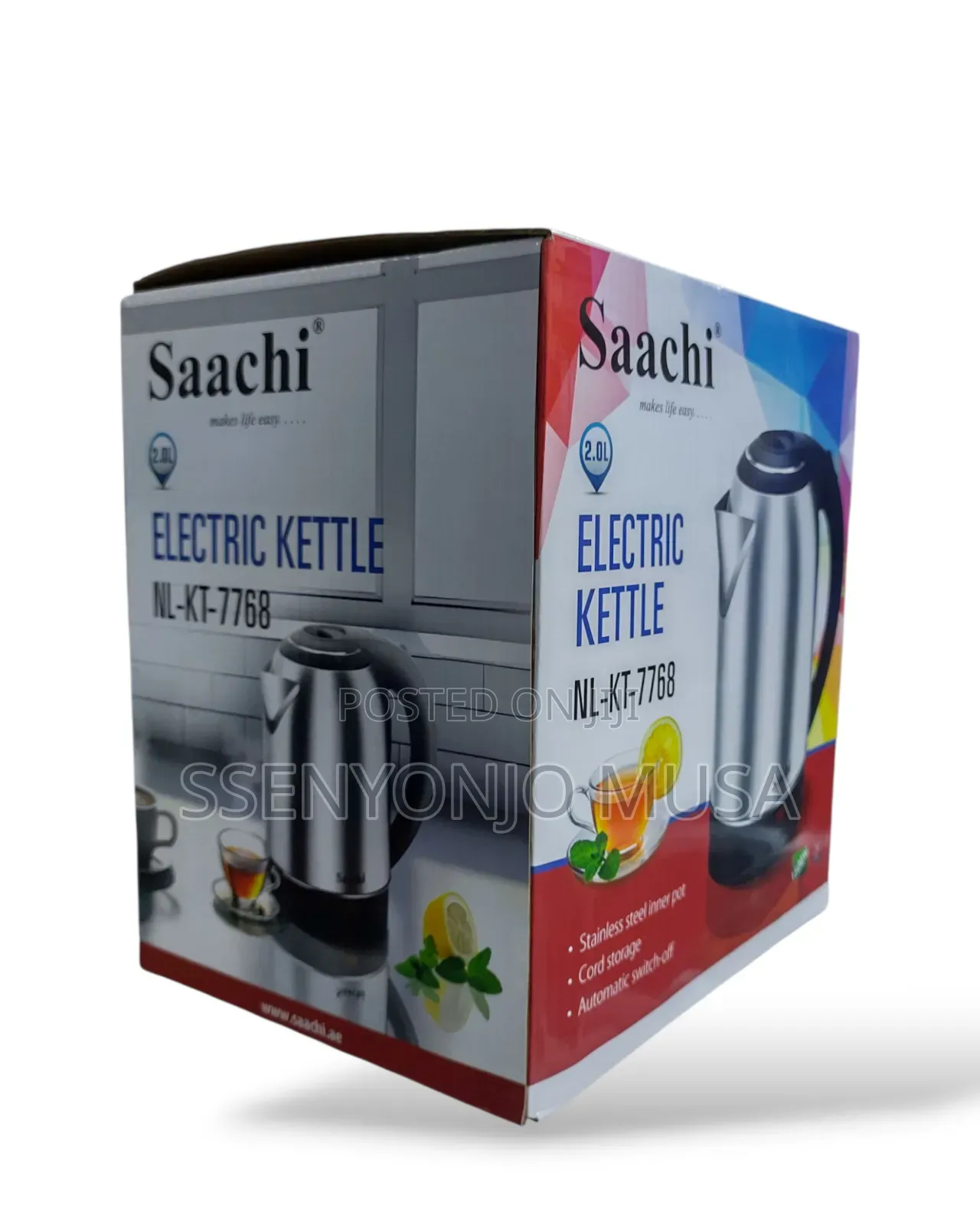 Saachi 2.0l Electric Kettle Nl-Kt-7768-Stainless Steel,1500w