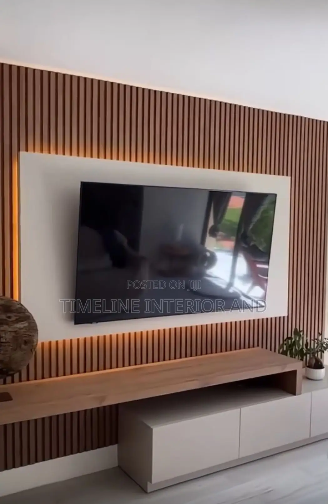 Modern Tv Unit With Marble Sheets – Supply Installation