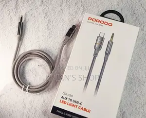 Porodo Aux to Usb C Led Light Cable