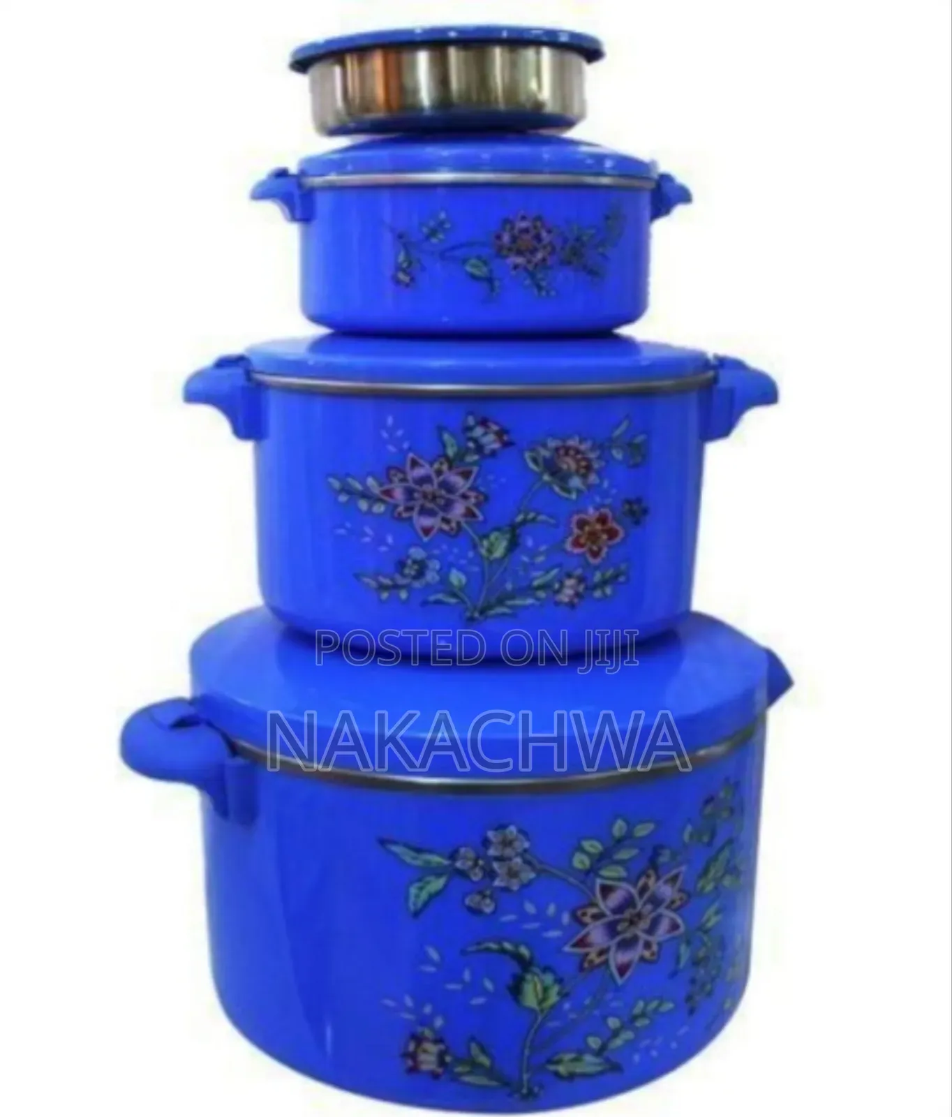 Set of Flower Detuled Food Storage Dish