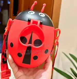Lady Bug Shape Watee Bottle With Adjustable Shoulder Strap