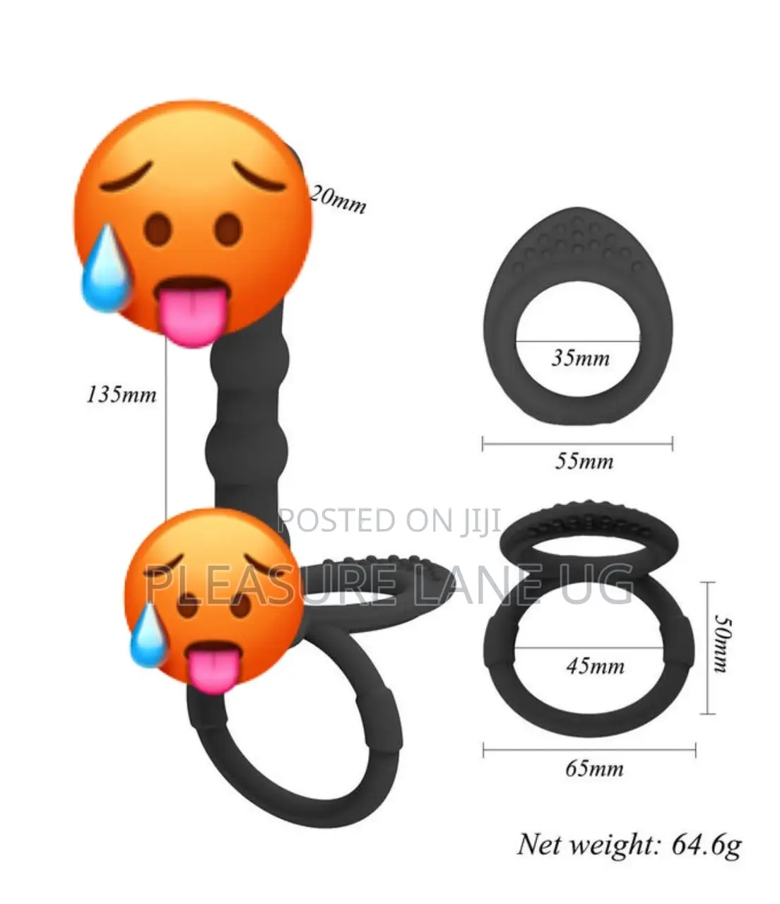 Double Point Ring Silicone Anal Plug Locking Ring