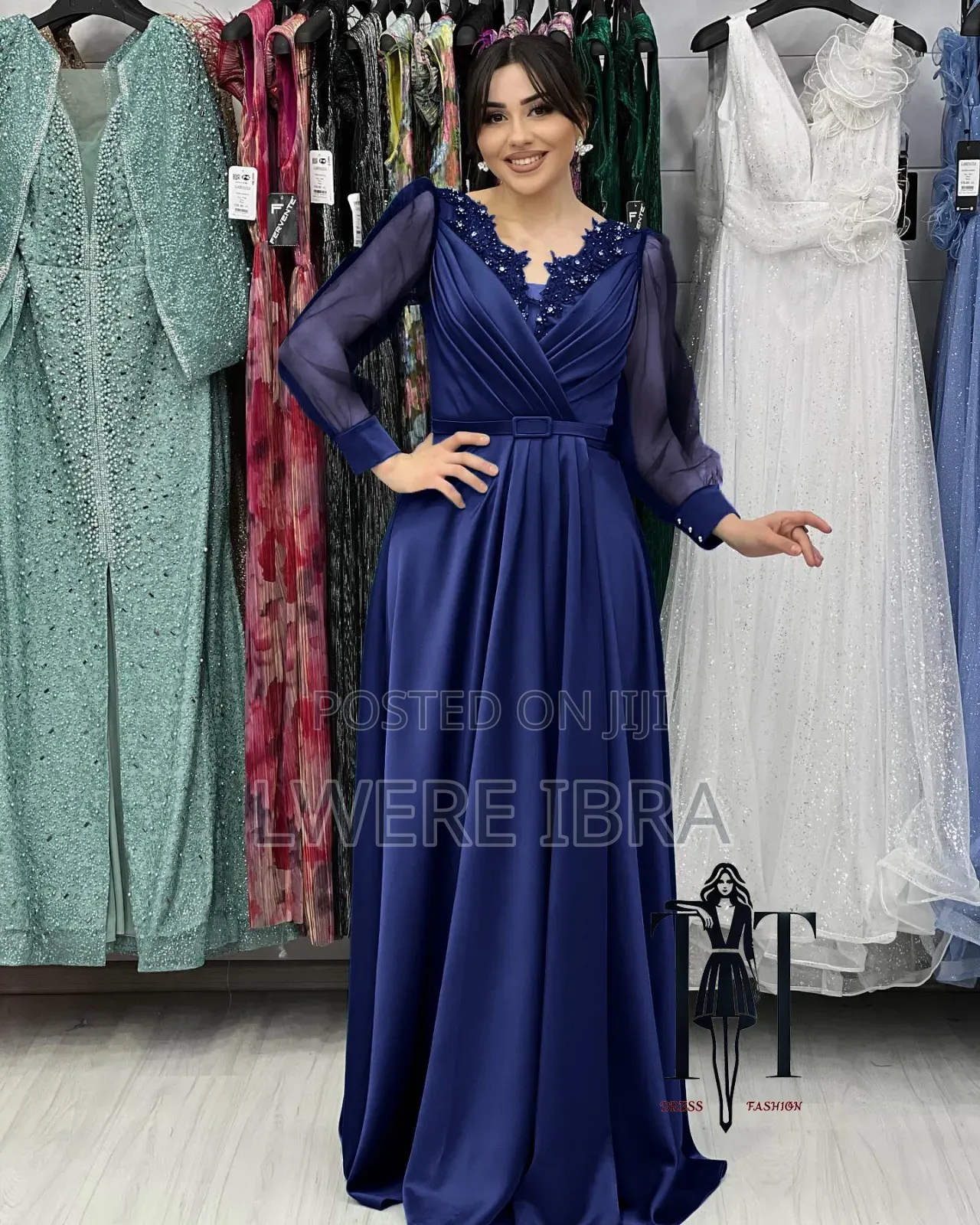 Navy Blue Round Dresses for Women