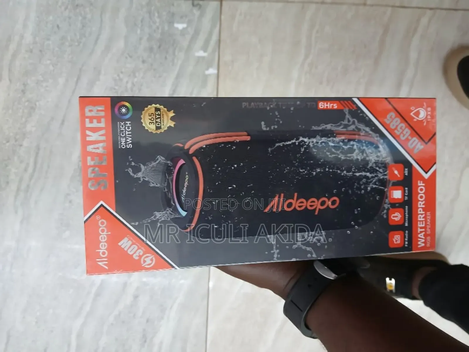 Aldeepo 30w RGB Waterproof Portable Wireless Bluetooth Speaker Ad-6588