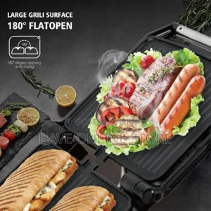 Raf Electric Panini Grill, Non-Stick, Multifunction, 180° Opening