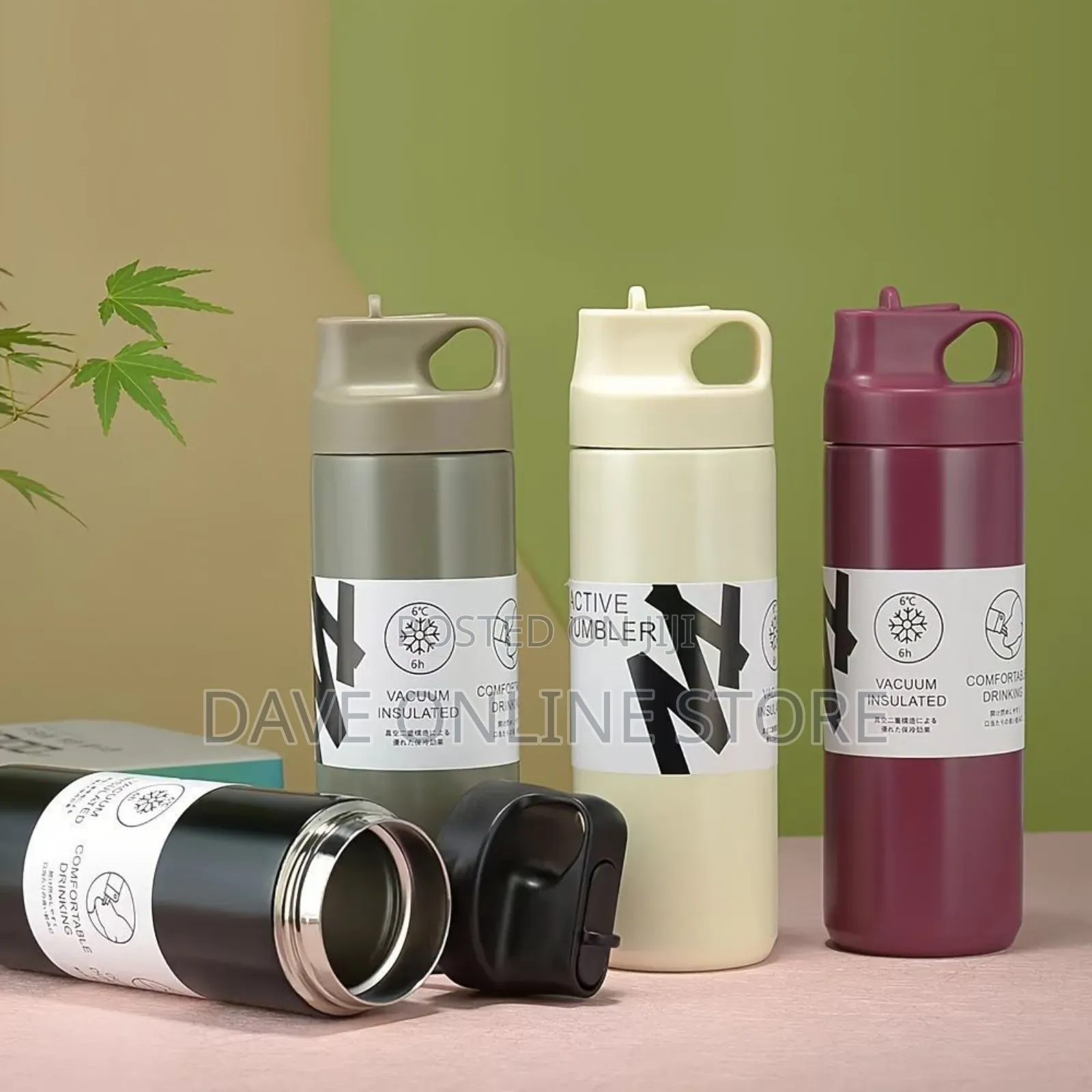 550ml Suction Nozzle Sports Kettle Stainless Steel Thermos Cup
