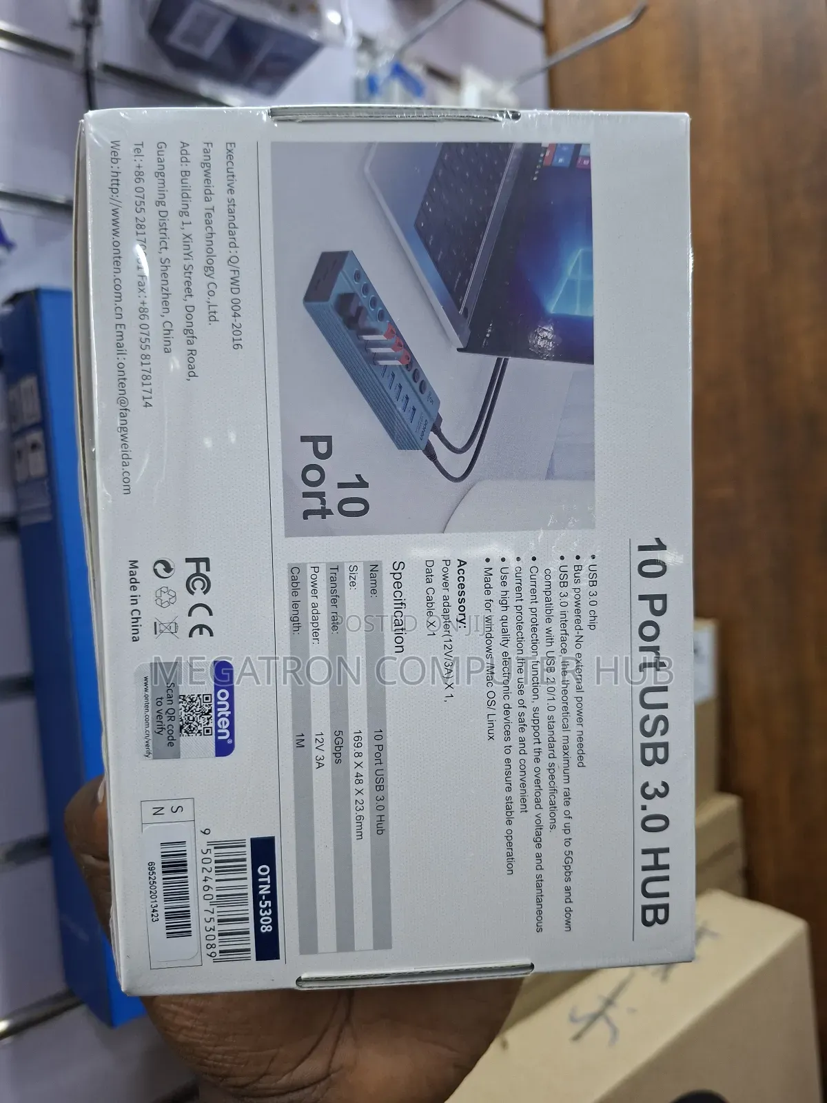 10-Port Usb 3.0 Hub Otn-5308