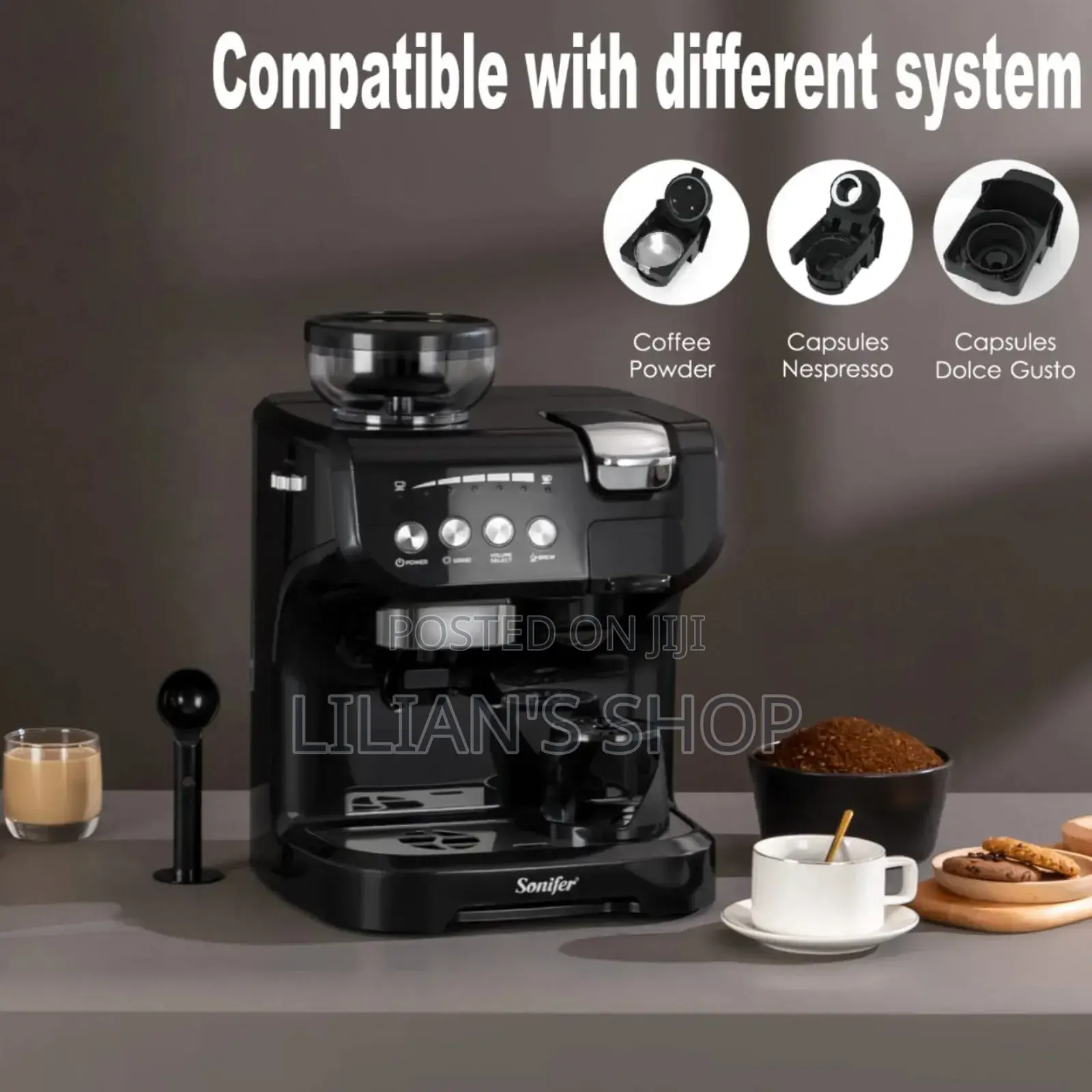 Sonifer Multi Capsule Coffee Machine With Grinding, Model Sf-3570.