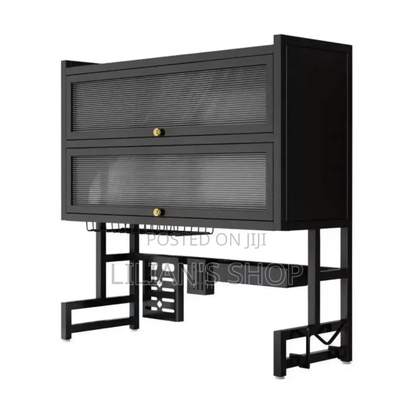 Dustproof Double Dish Cabinet Organiser Rack
