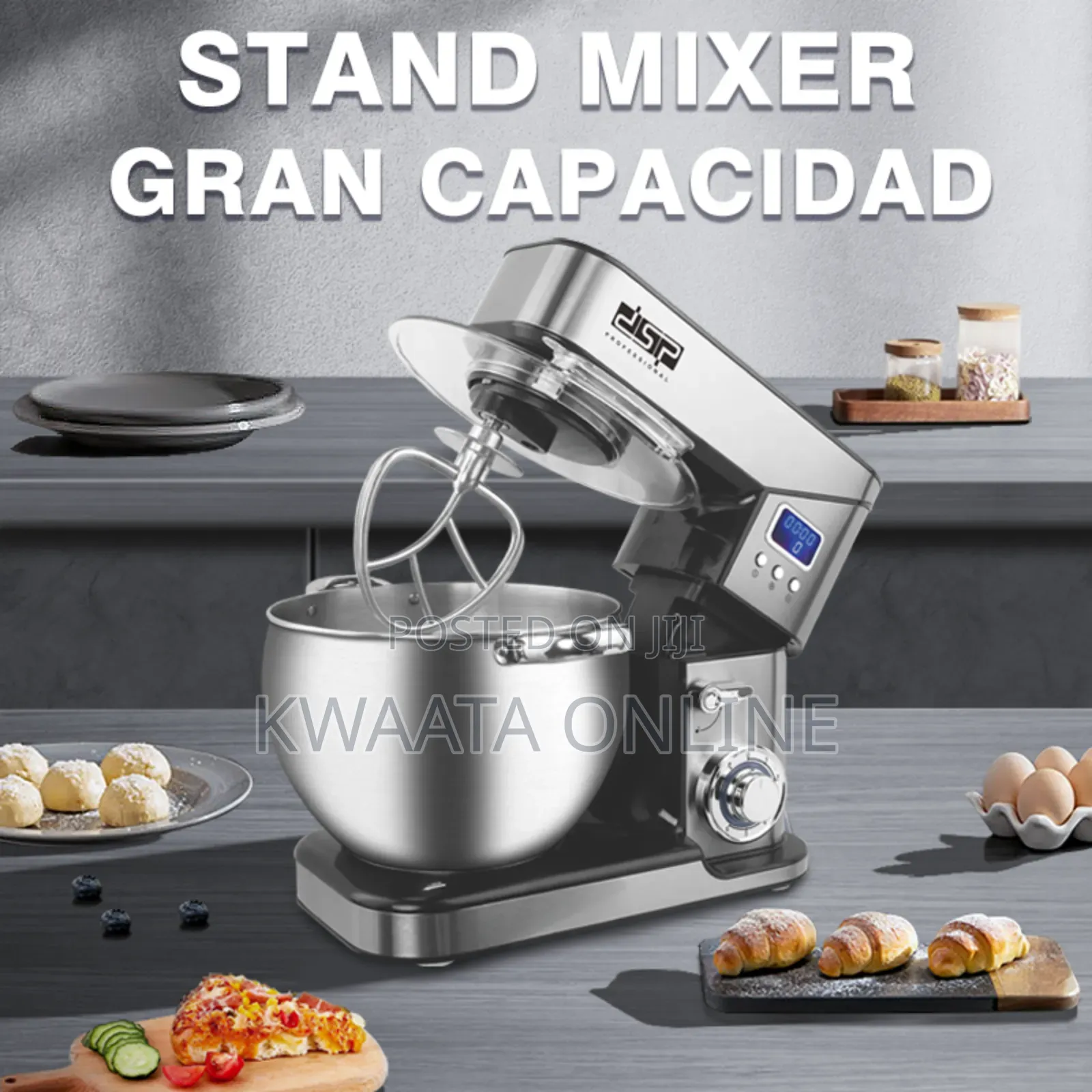 3in1 Dsp Heavy Duty Km3055 Stand Mixer Baking Bread Dough Mixer -10l