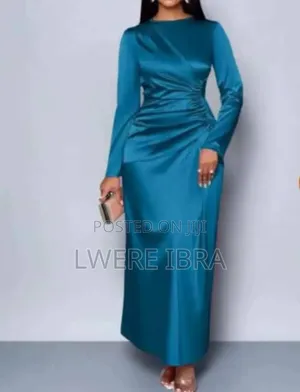 Blue Satin Party Dresses for Women