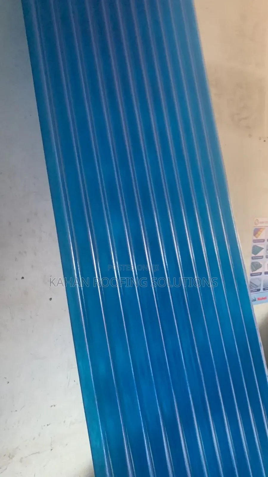 Transparent Fiber Roofing Sheets- Ordinary Corrugation Blue