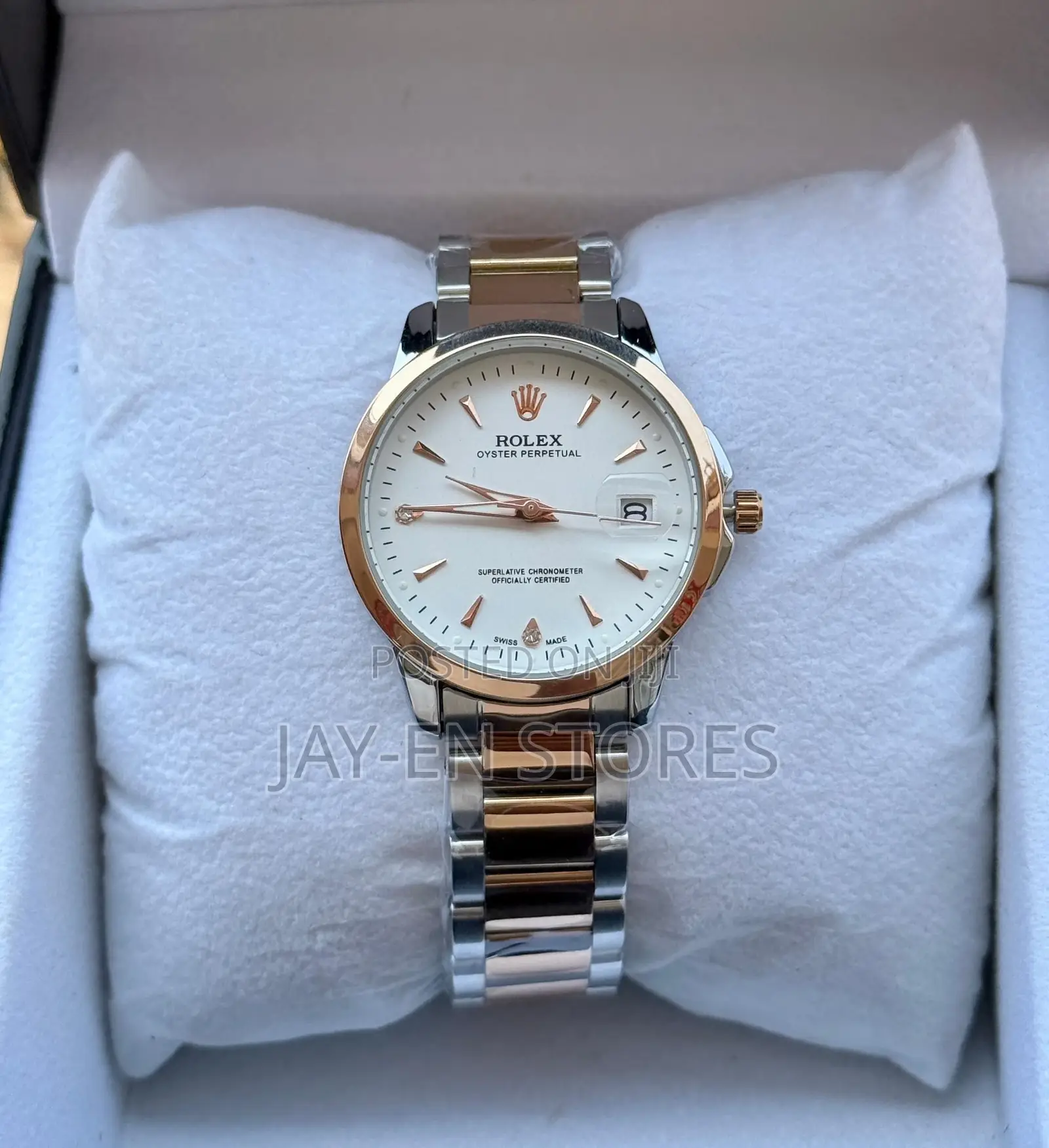 Silver and Golden Rolex Watch