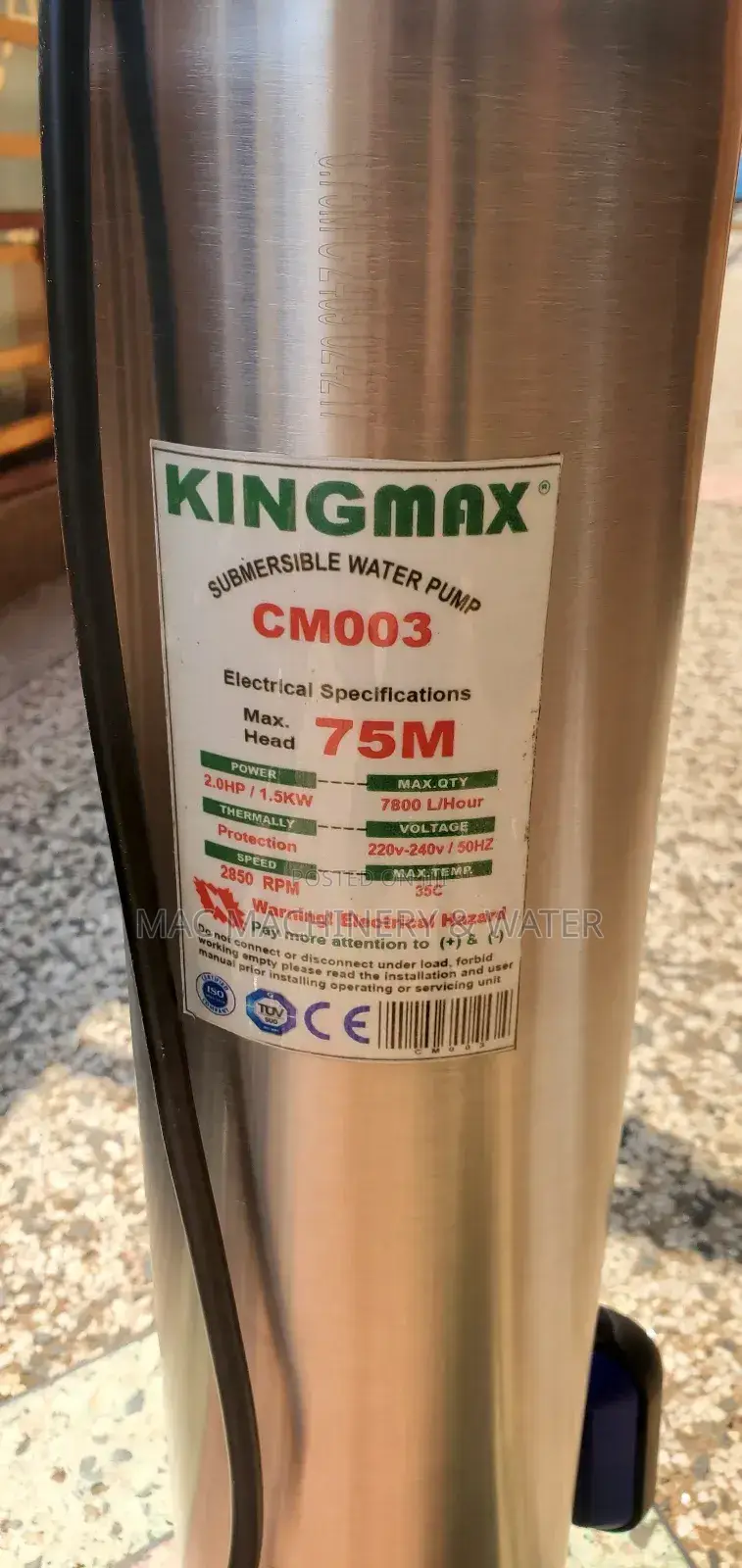 Submersible Water Pump 75meters Italy  Deep Well Pump