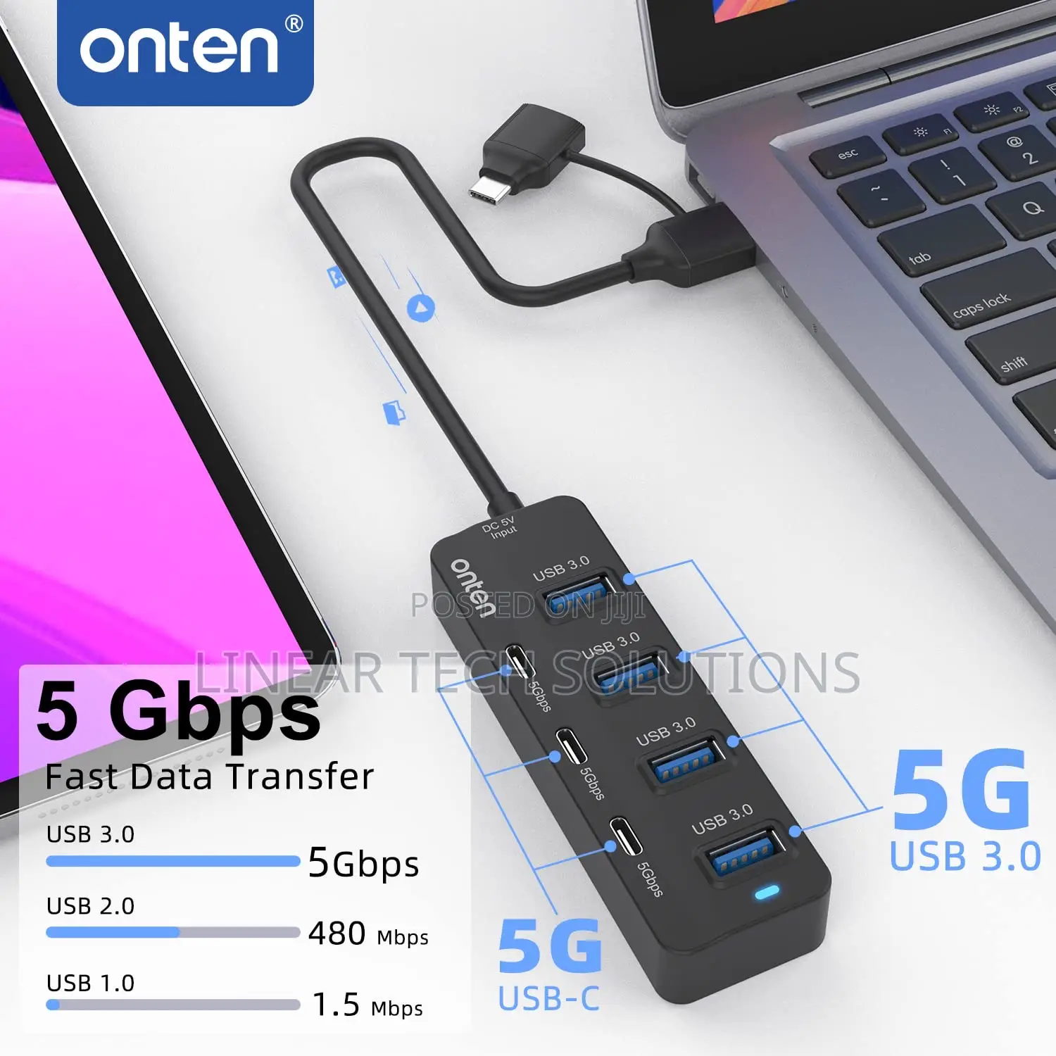 Usb C Hub,7 Ports Usb3.0