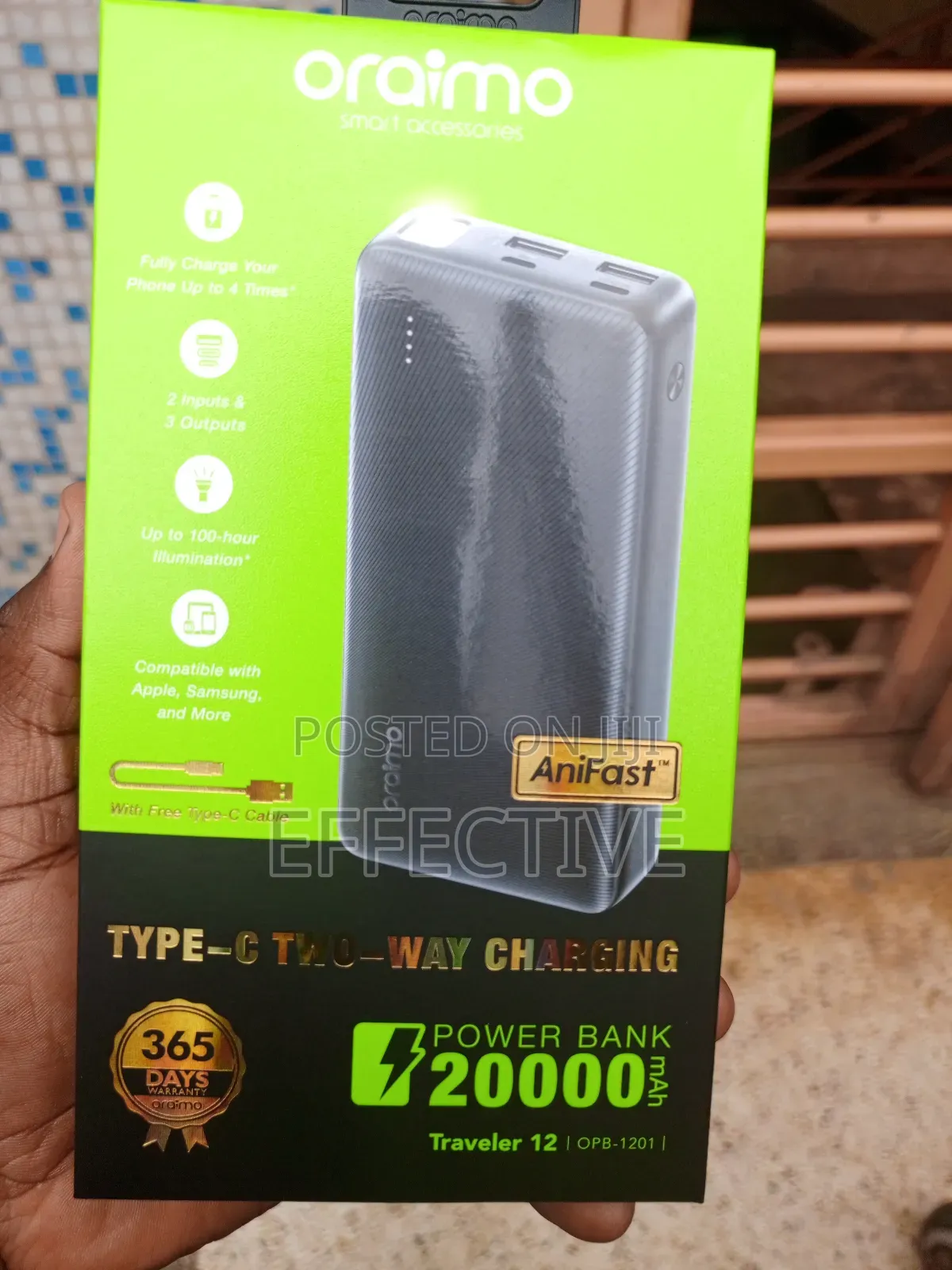 Oraimo Traveler 12 20000mah Power Bank Model Opb-1201
