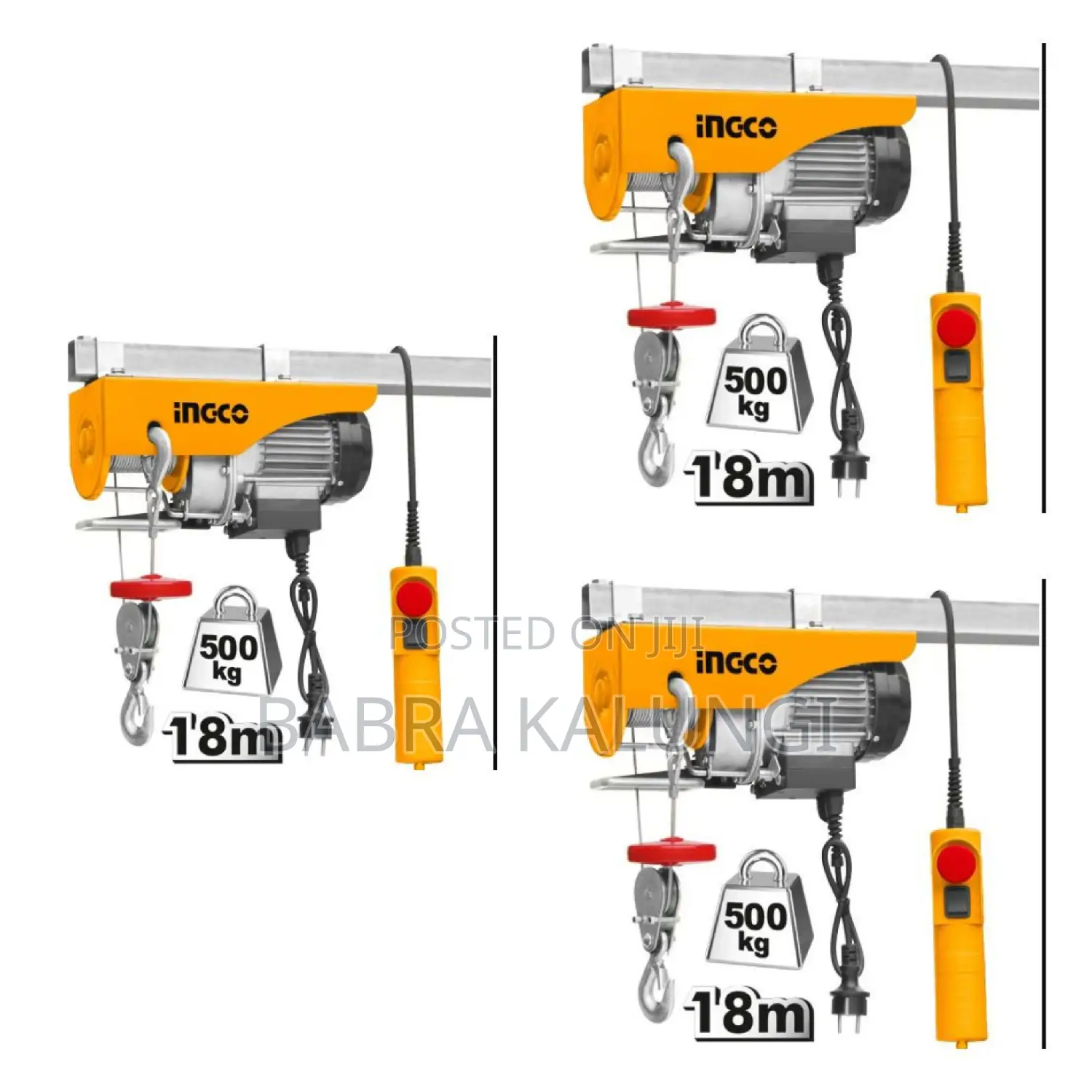 Ingco Electric Hoist 900w, 250kgs/500kgs Lifting Capacity