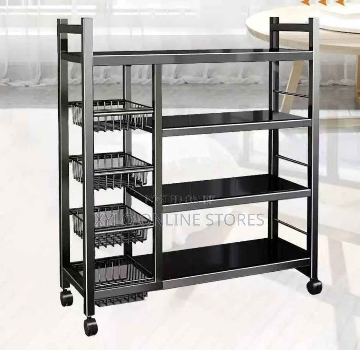 4 Tier Metal Kitchen Storage Rack With Wheels