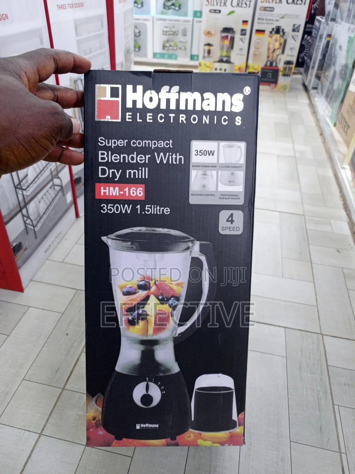Hoffmans Hm-166 Super Compact Blender With Dry Mill