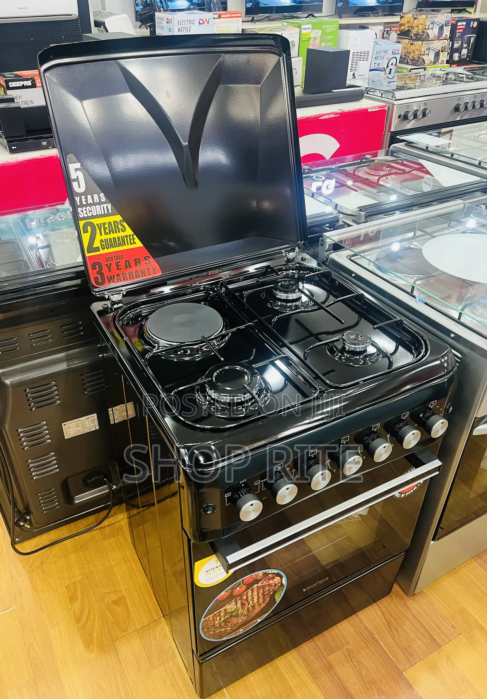 Blueflame 3gas 1 Electric Enamel Metallic Top 60/60 Cm Cooker