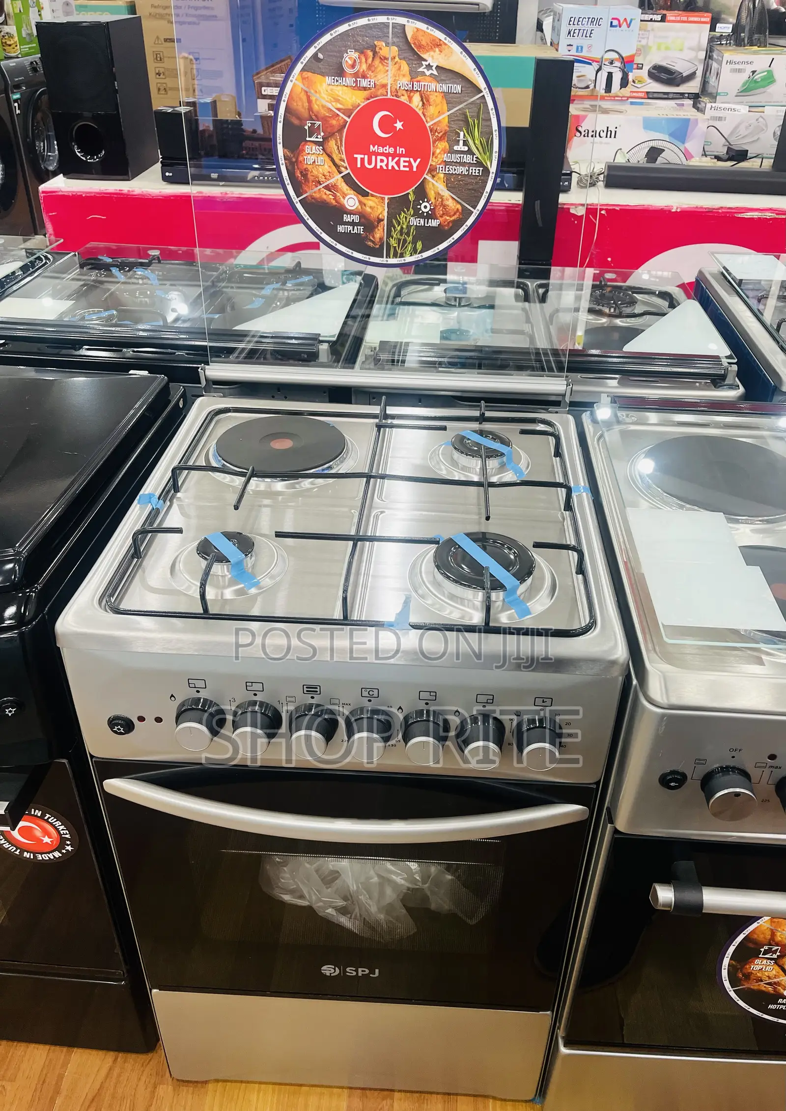SPJ 50/50 3gas 1electric Cooker Sliver Inox