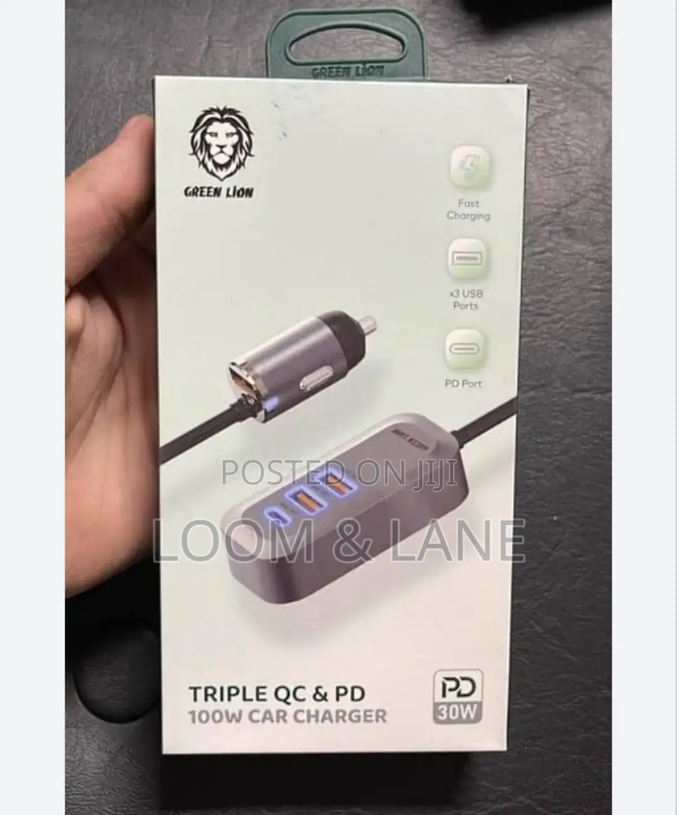 Green Lion Triple Qc Pd 100w Car Charger