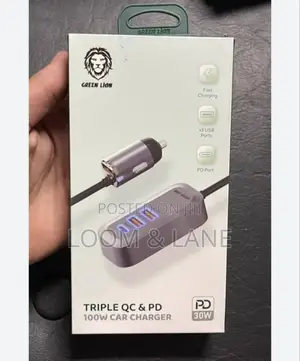 Green Lion Triple Qc Pd 100w Car Charger