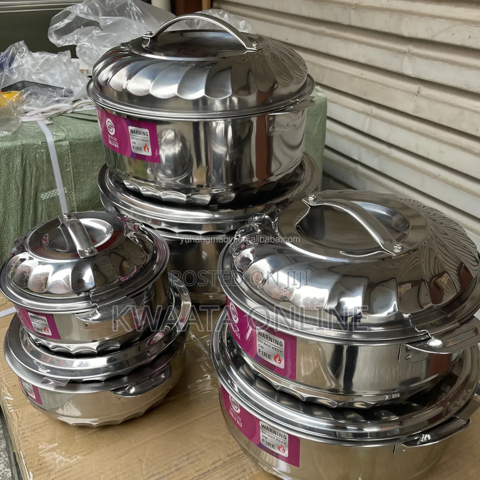6pcs Insulated Stainless Steel Hot Pot 10l Food Warmers With Lids