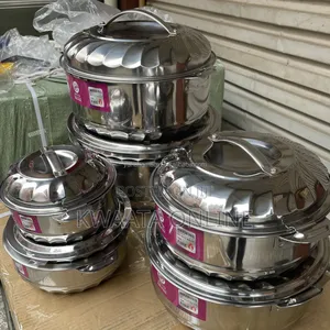 6pcs Insulated Stainless Steel Hot Pot 10l Food Warmers With Lids