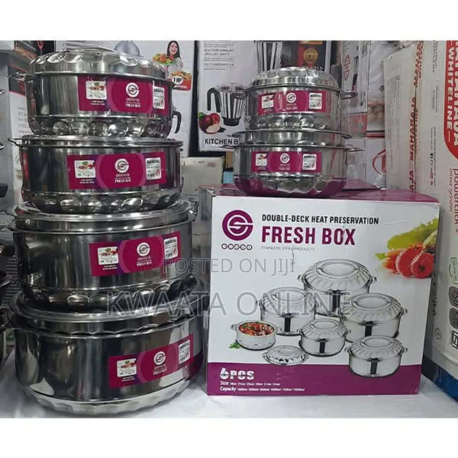6pcs Insulated Stainless Steel Hot Pot 10l Food Warmers With Lids