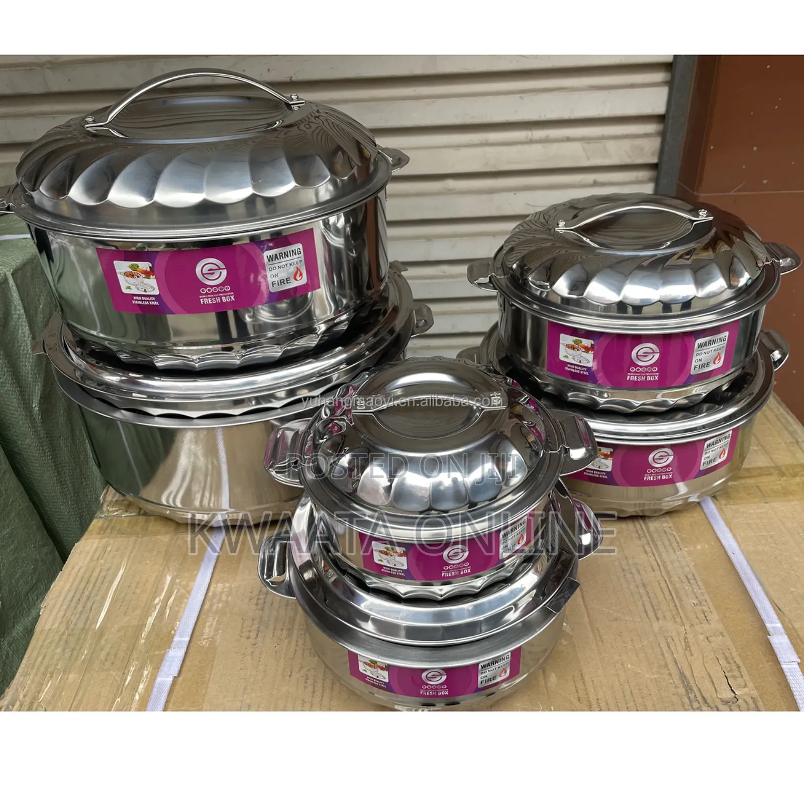 6pcs Insulated Stainless Steel Hot Pot 10l Food Warmers With Lids