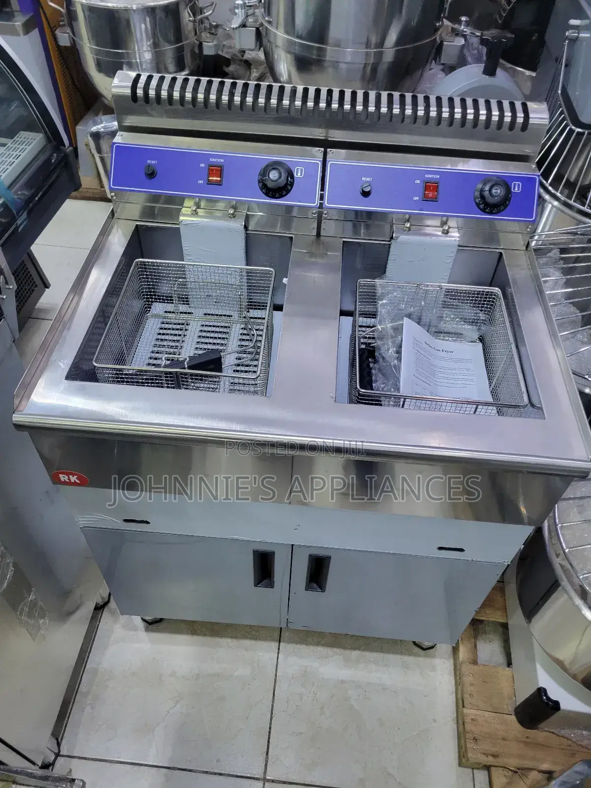 Rk Double Gas Deepfryer Heavy Duty 20×2l