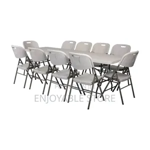 Hdpe Plastic Foldable Table and Chairs (8_10) Set