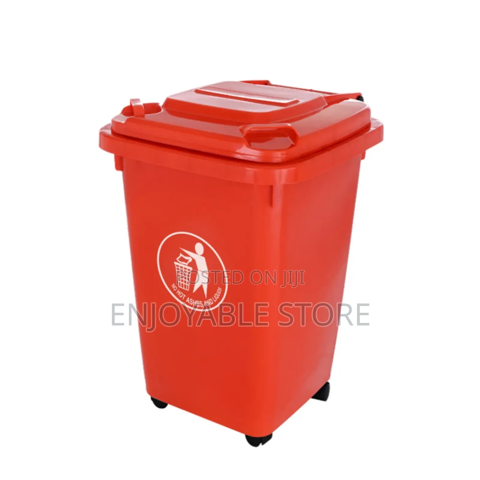 Red Plastic Heavy-Duty Dust Bins 50ltrs