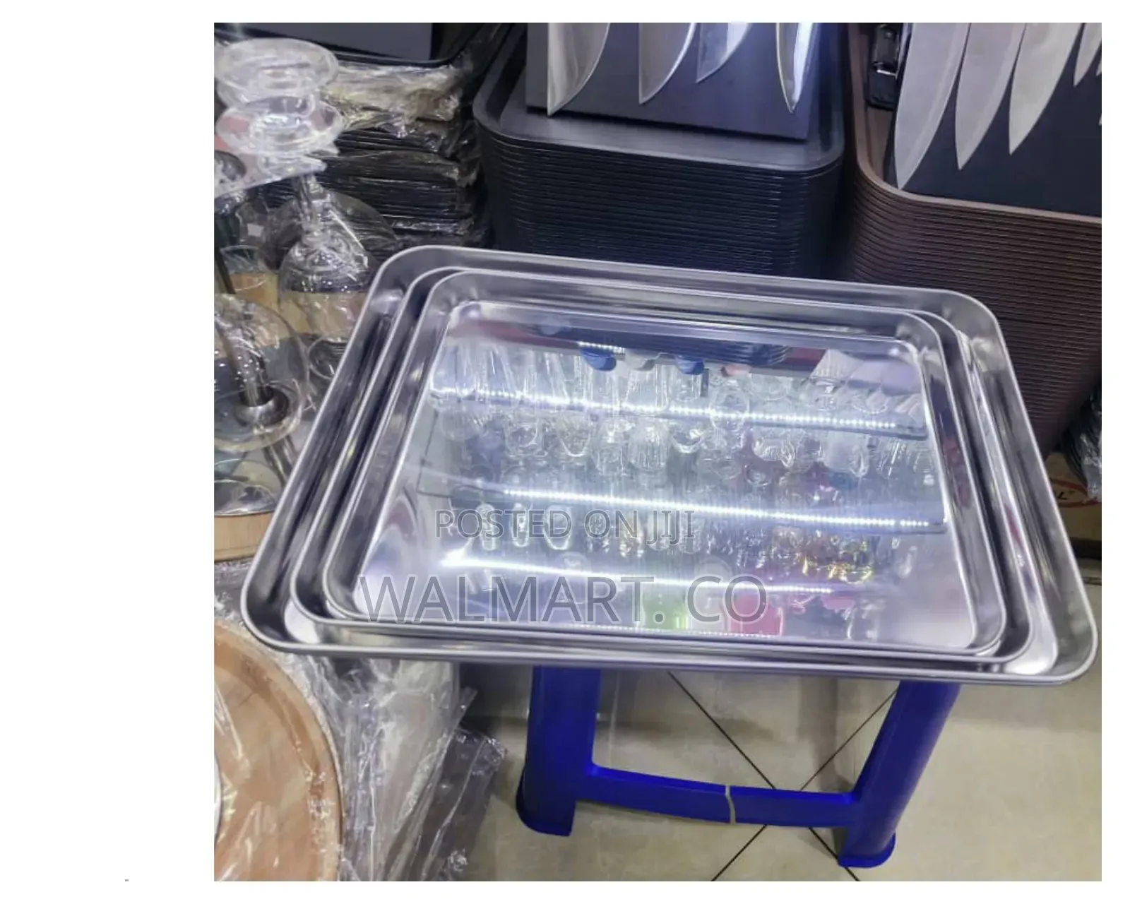 3 PCS Metallic Serving Tray