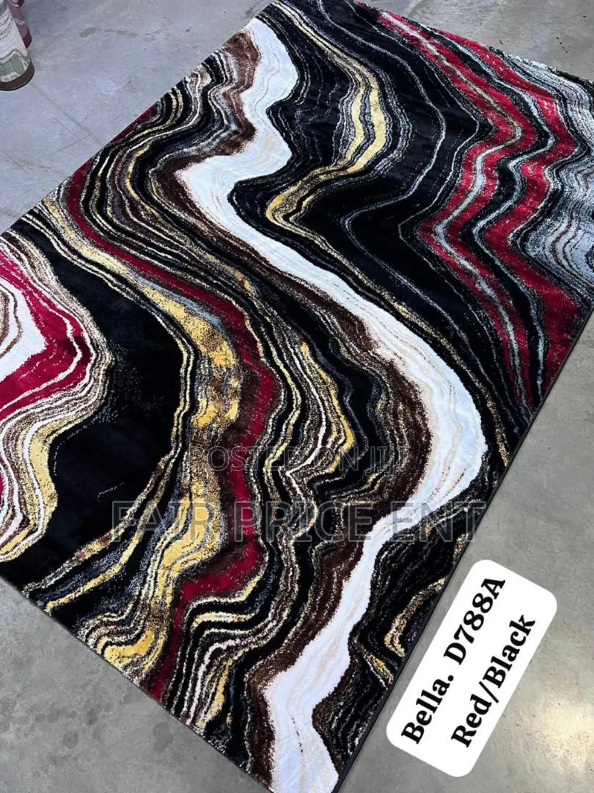 Vip Executive Center Carpets. 150cm X 200cm. ( Black Red)
