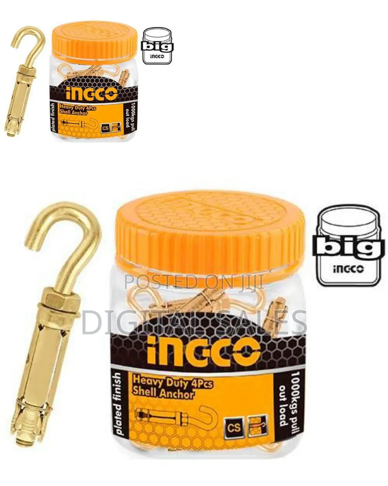 Ingco Hwha - Heavy Duty 4 PCS Shell Anchor - Orange0
