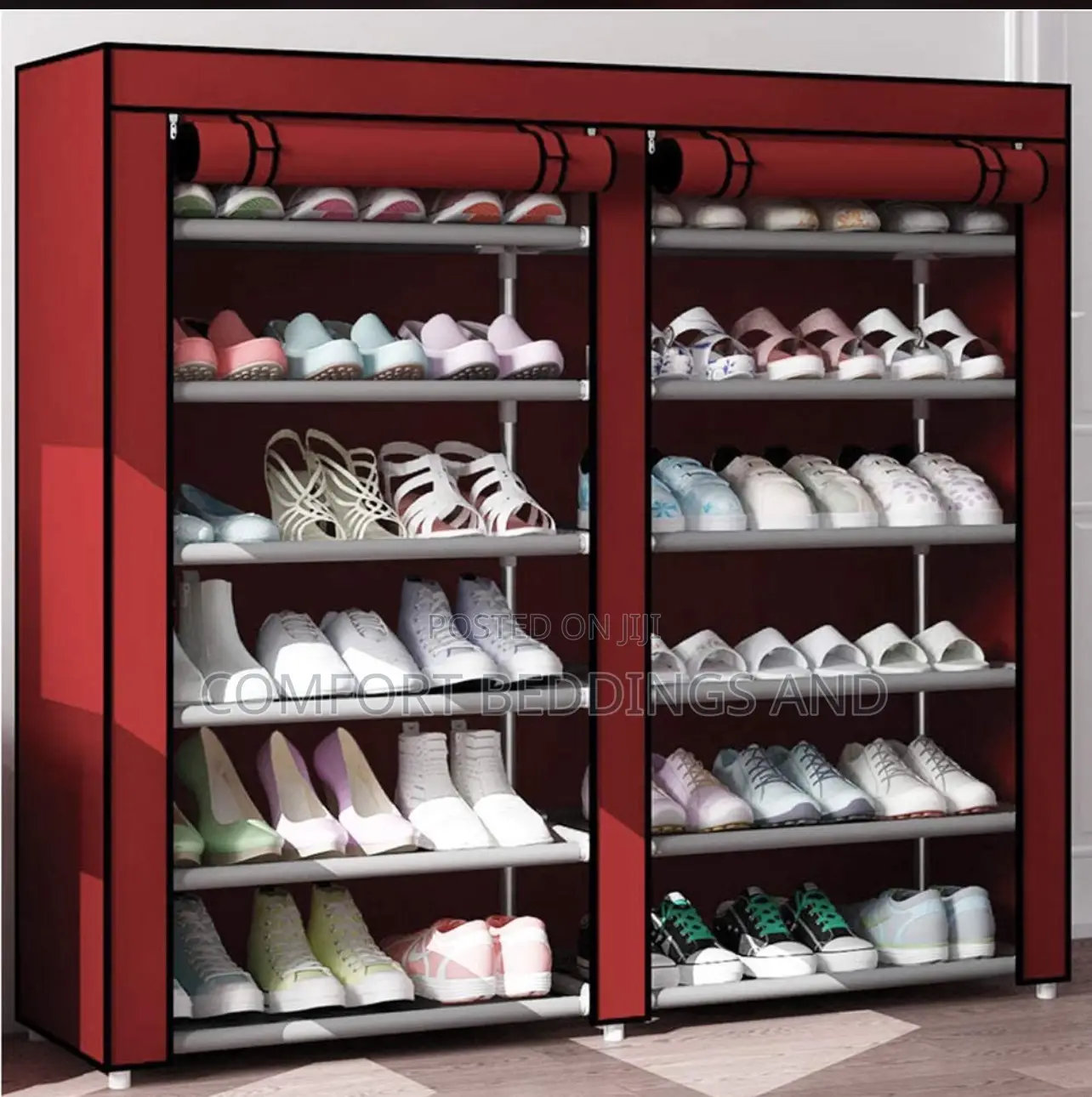 Two Column Metallic Closet Maroon
