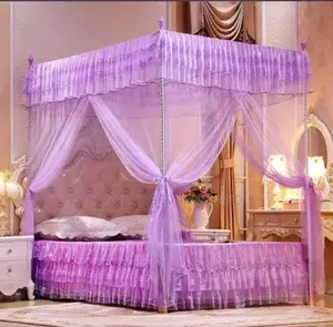 Four Stand Mosquito Net Five By Six Purple