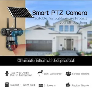 8k 3lens Solar Smart Net 10x-zoom Surveil Camera