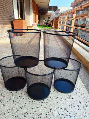 Mettalic Waste Paperbasket – Black
